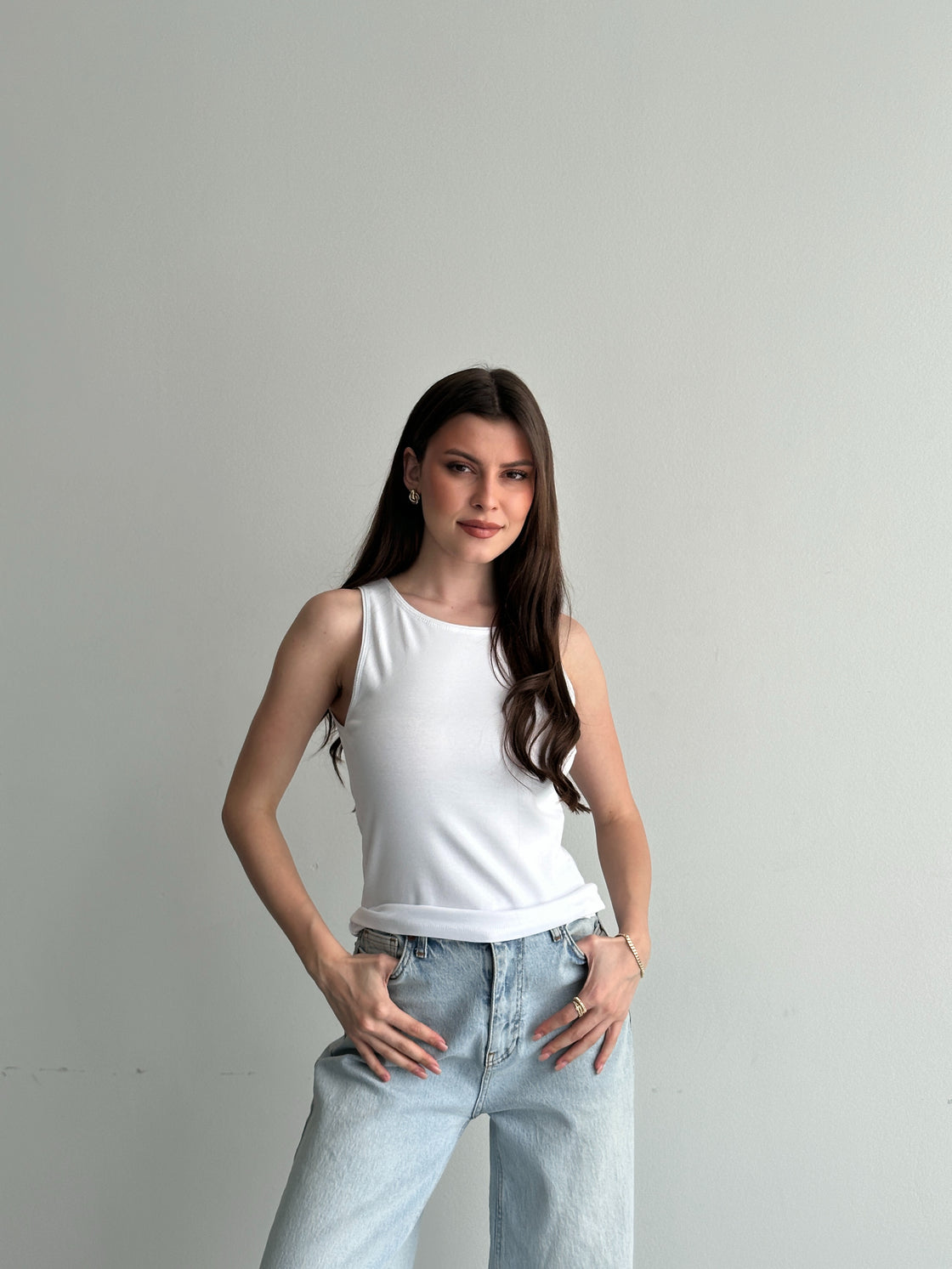 Beyaz Siena Halter Top