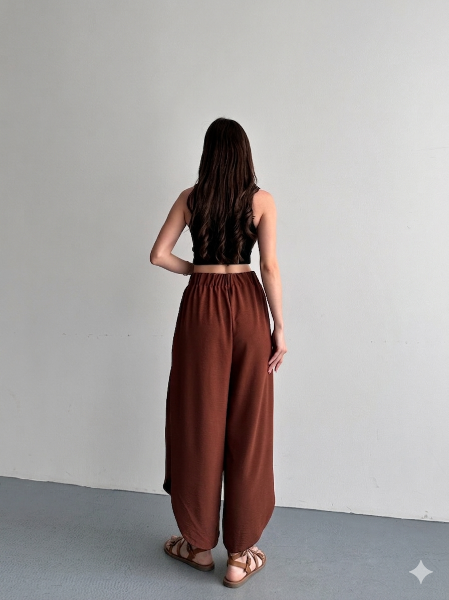 Kahverengi Flow Pantolon